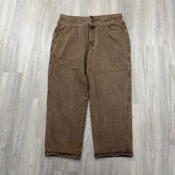 Vintage Marithe Francois Girbaud Jeans Men's 42M (Fits 42x29) Brown Baggy 90s - Picture 2 of 13